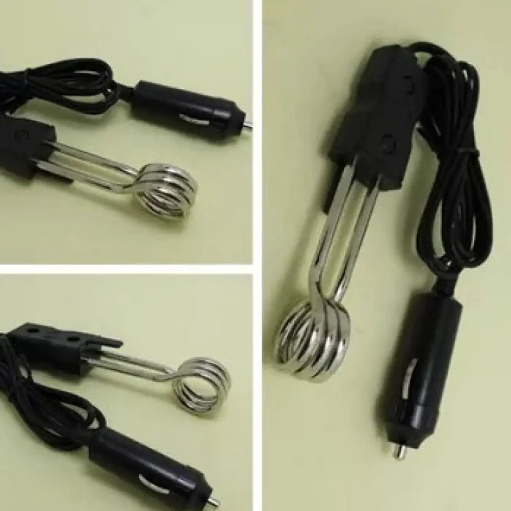 12V Portable Water Heating Stick for Car Bakelite Body High Durability Quick Boil Function Cigarette Lighter Plug Play Auto