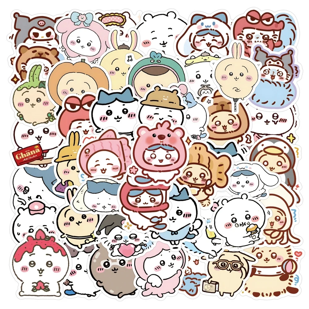 60pcs Cartoon Chiikawa Stickers Laptop Phone Case Luggage Notebook Guitar DIY Graffiti Cute Jiikawa Decal Sticker Kids Toy image 2