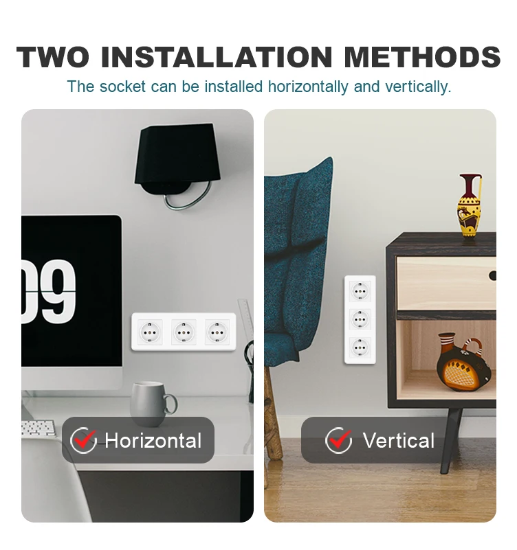 wall-mounted module diy European standard white Plastic frame socket light switch button function combi