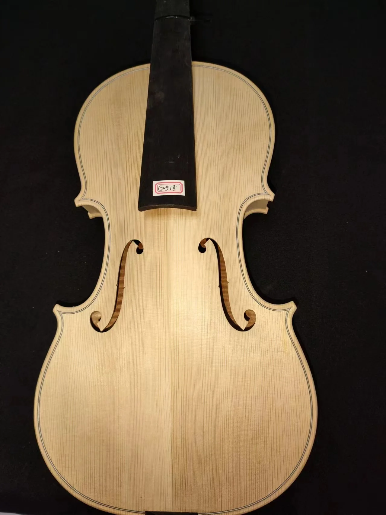 1 PC Unvarnished White Violin 4/4 with Flamed Maple Back Nice Wood Grains Spruce Top G0518#