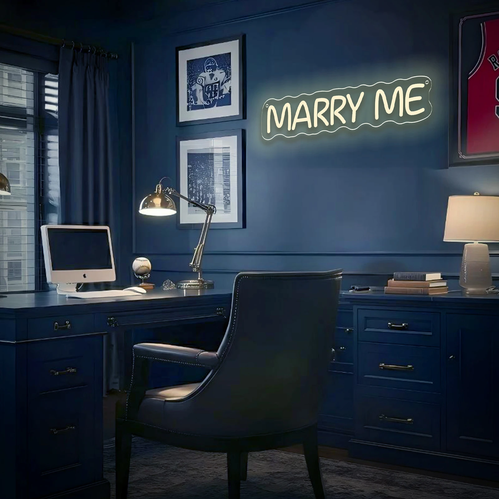 MARRY ME Neon Sign USB Adjustable Brightness LED Neon Light for Wedding Engagement Proposal Bedroom Wall Decor Gift for Couples​