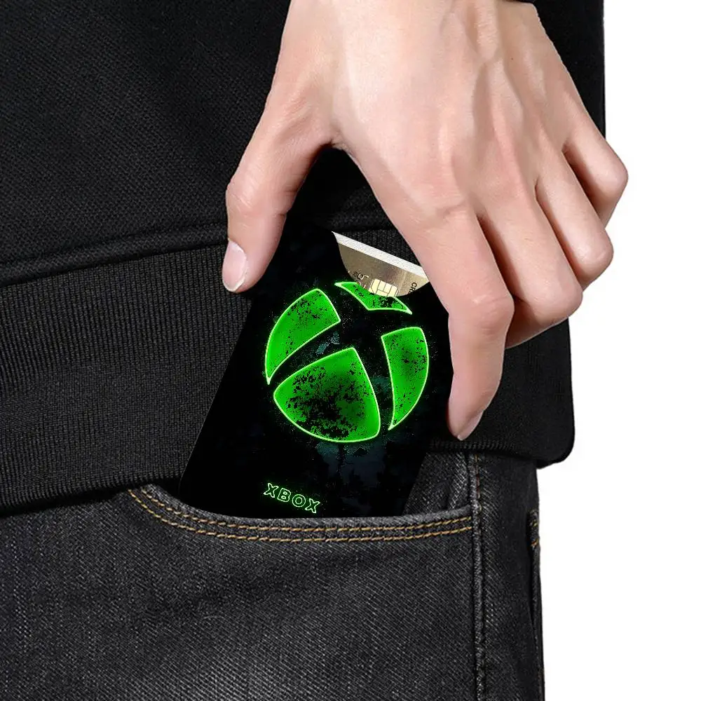 X-Xbox Ultra Slim Men Leather Mini Wallet Lightweight Credit Bus ID Card Holder Case for Daily Business Use