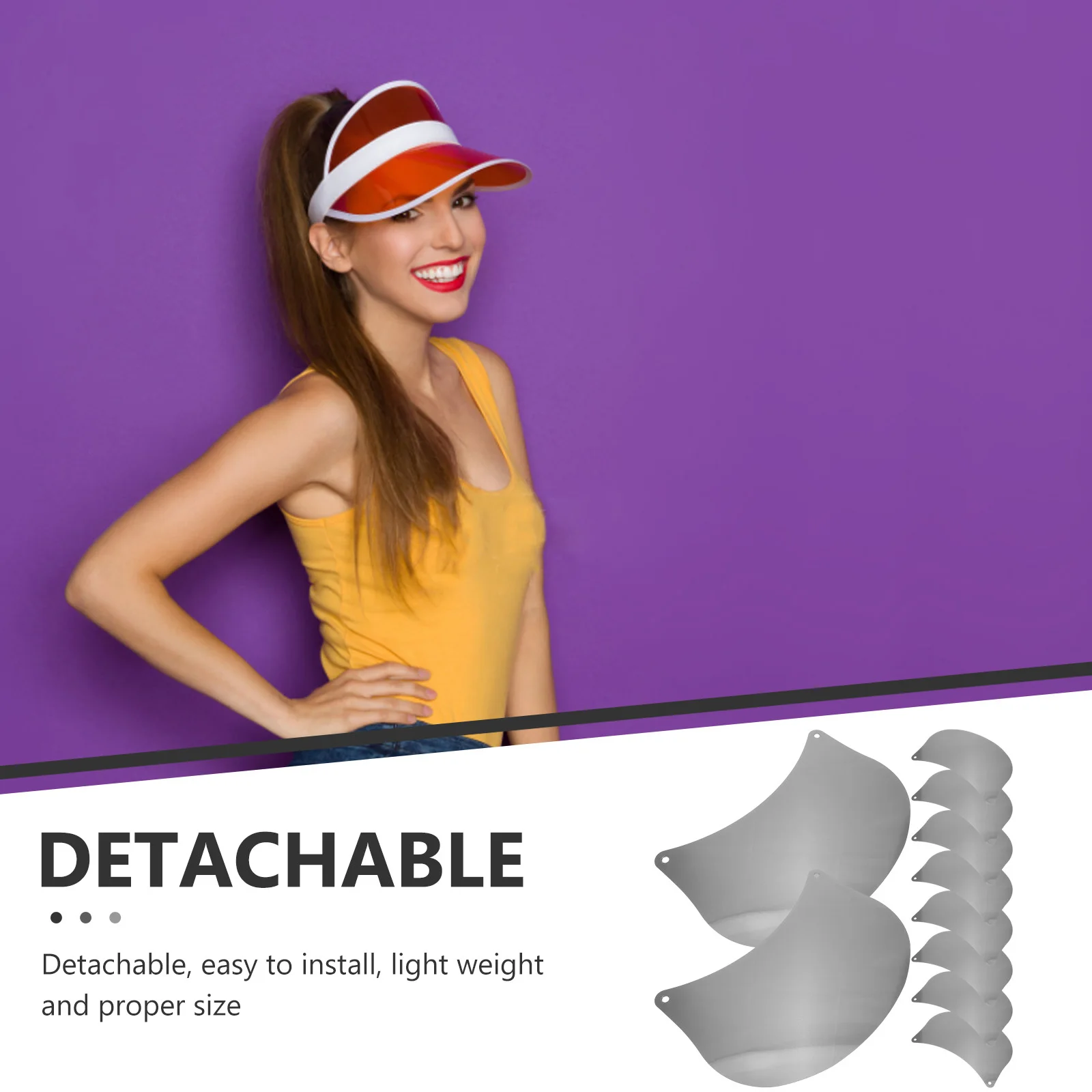 

10Pcs Hat Visor Replacement Sun-Proof Brim Insert for Outdoor Activity Uv Protection DIY Hat Accessory Lightweight Rainproof