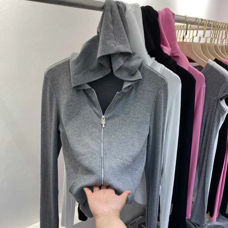 

Jackets Women Hooded Unisex Cozy Casual Korean Style Autumn Student Solid Simple Fashion All-match Streetwear Outwear Ins 2025