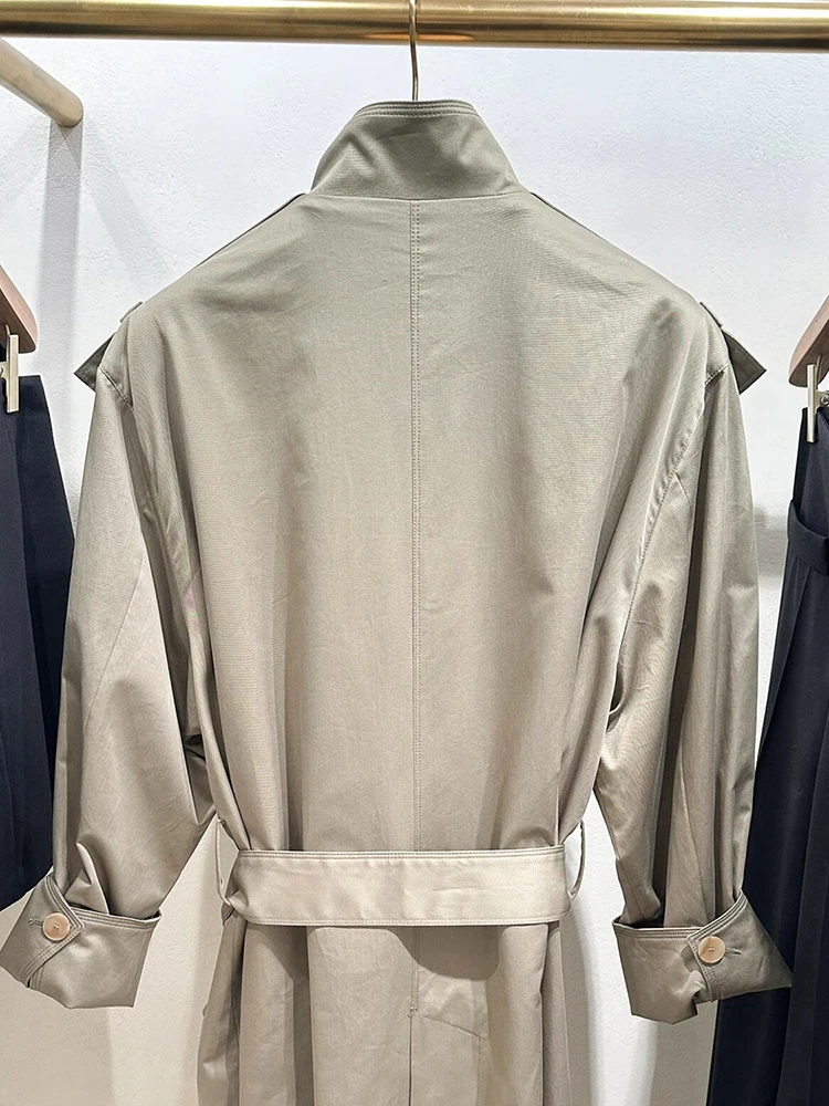 エレ ロング スヴェ ウィンドブレーカー コート ベルト付き ハイカラーデザイン レディース 秋 ファッション アウターウェア シンプル スレ ポリエステル F...