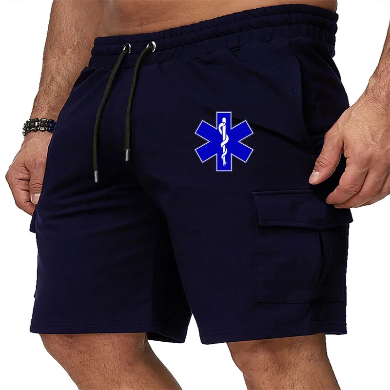 EMT emergency ambulance Printed Cargo Shorts Summer Camping Multi-pocket Short Pants Hip-hop Streetwear Men's Outdoor shorts