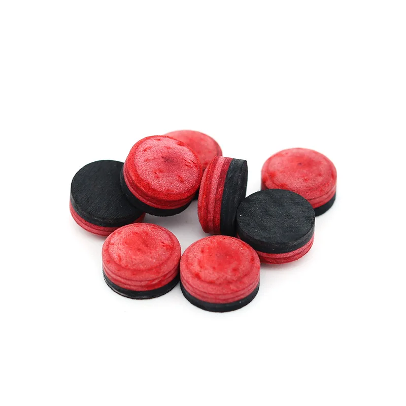 13.8mm / 12mm White Red Color Snooker Accessory Carom Cue Pig Leather Top of Pool Billiard Tip