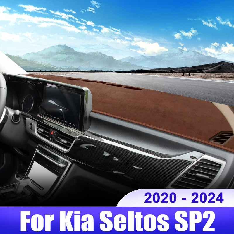 

For Kia Seltos 2020 2021 2022 2023 2024 SP2 KX3 Car Dashboard Cover Dash Mat Sun Shade Avoid Light Non-slip Pad Accessories