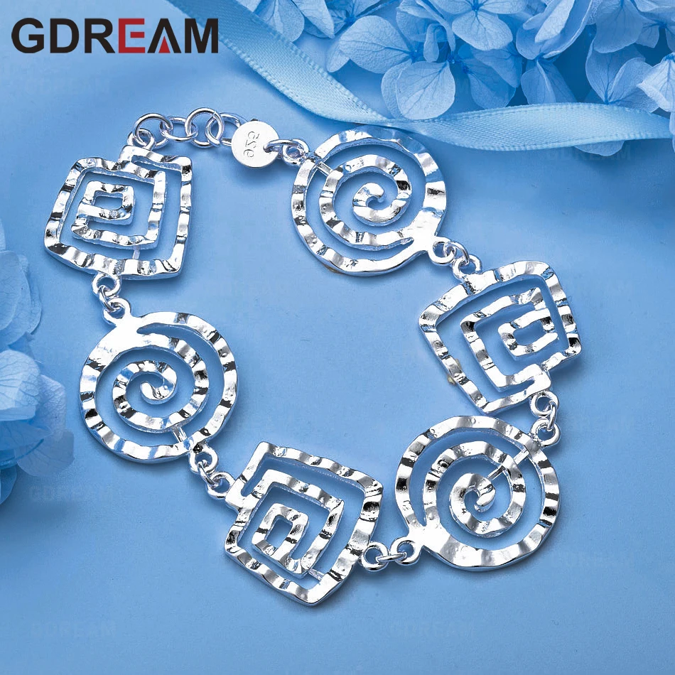 GDREAM 925 الفضة الاسترليني سوار الجوف القلب زر سوار المؤنث مزاجه فريد هدية للذكرى السنوية مجوهرات