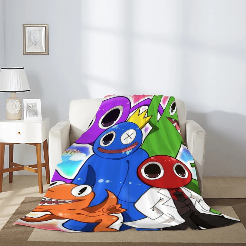 

Cartoon Custom Blanket Sofa Winter Rainbow Friends Fluffy Soft Blankets & Throws Microfiber Bedding Knee Warm Fleece Nap Thick