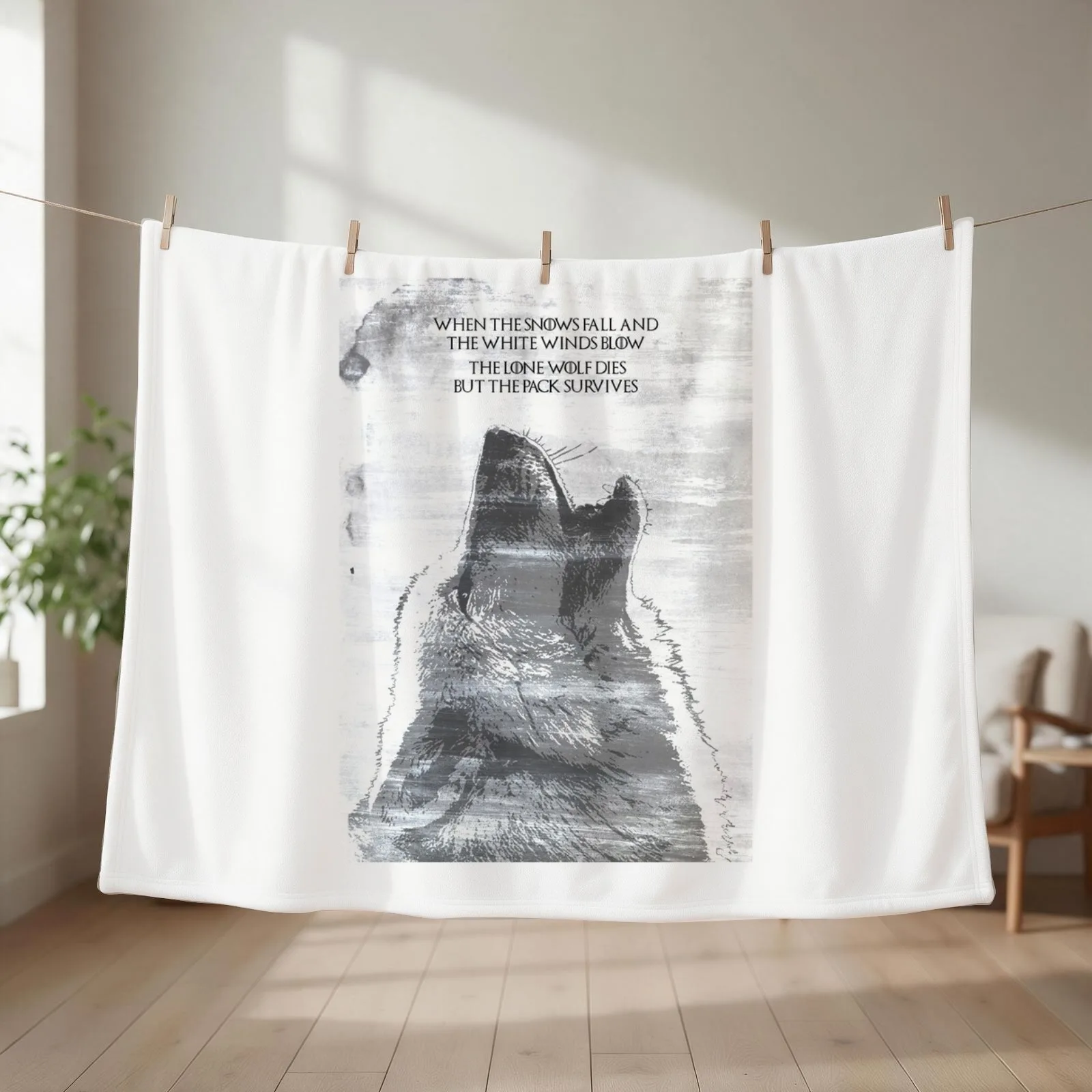 The Lone Wolf Dies But The Pack Survives Throw Blanket couch cozy soft plush fuzzy picnic outdoor blanket