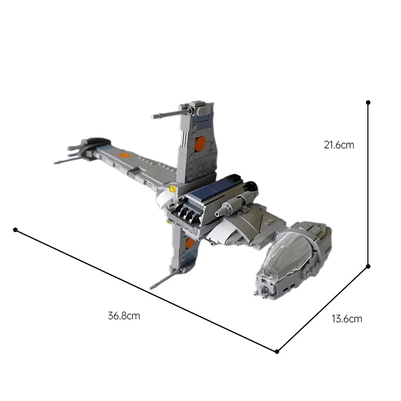 MOC Space Fighter Building Blocks Set B-Wing Starship Model Advanced DIY Bricks Sci-Fi Collector's Toy for Adults Kids 704PCS