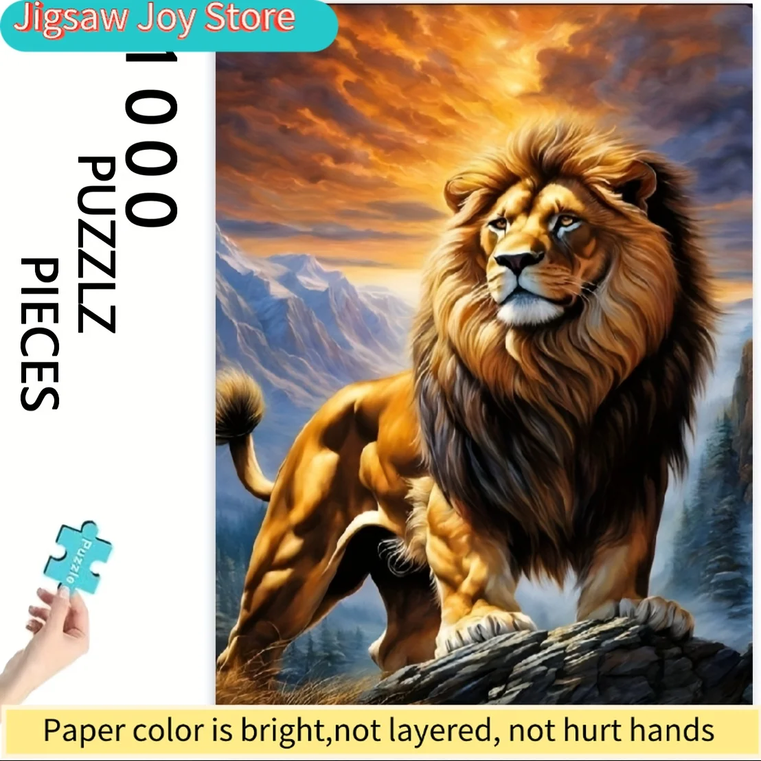 

Majestic Lion King Puzzle - Thick-Cut Vibrant Colors & Intricate Design, Educational Brain Teaser for & Teens, Perfect for Ch