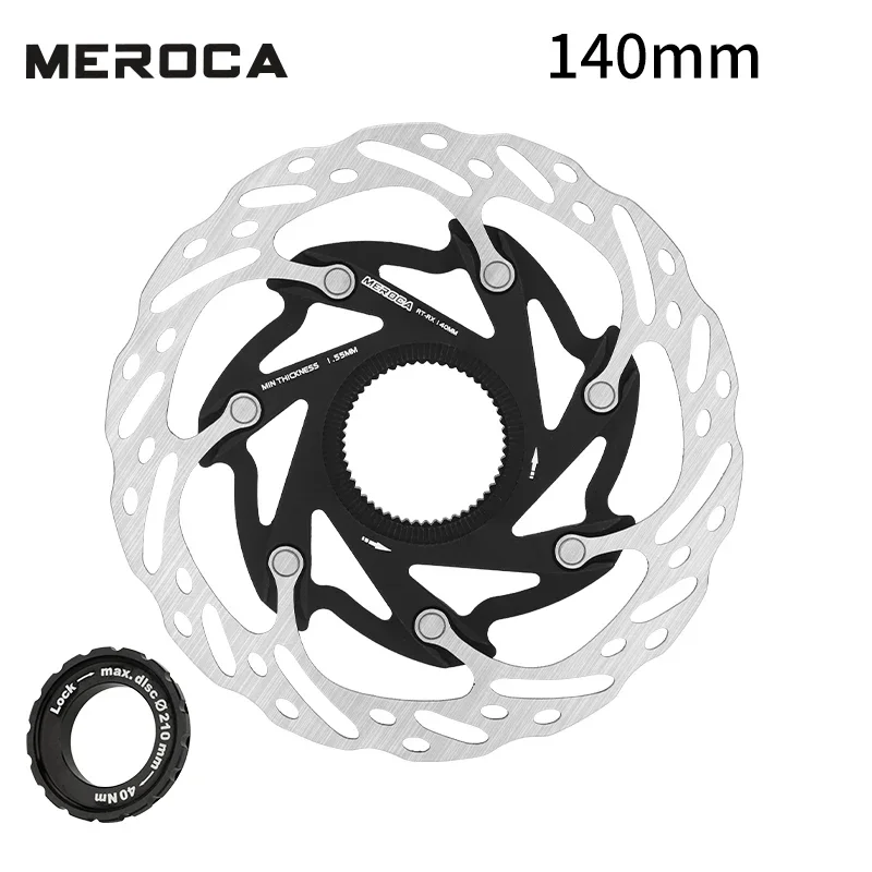 

MEROCA CL-XR Bike Disc Rotor 140-160mm Center Lock Lightweight for Mountain/Road Bike Brake System with Cooling Tech