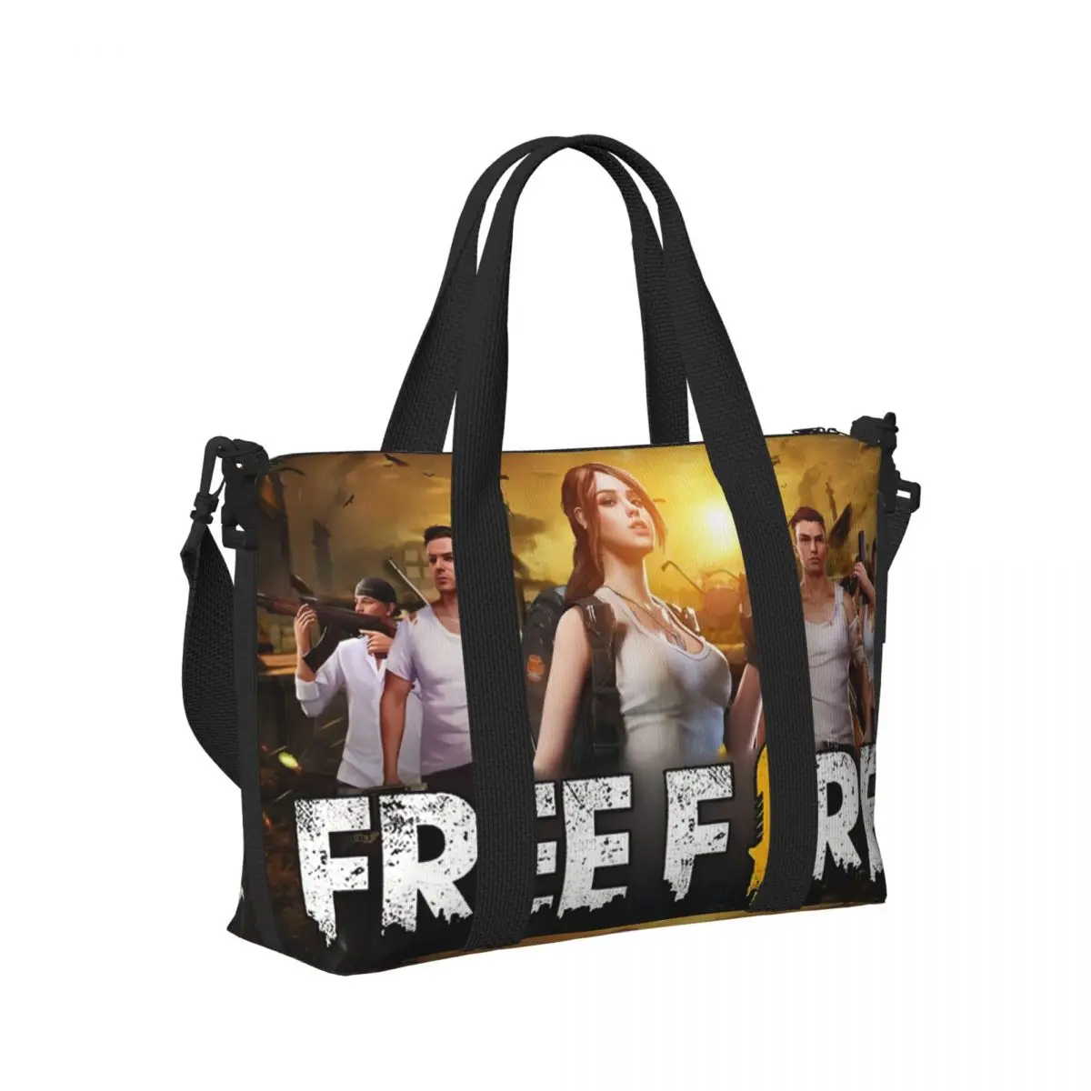 Sac fourre-tout personnalisé Garena Free Fire Game pour femme, grande capacité, plage, salle de sport, sacs de voyage