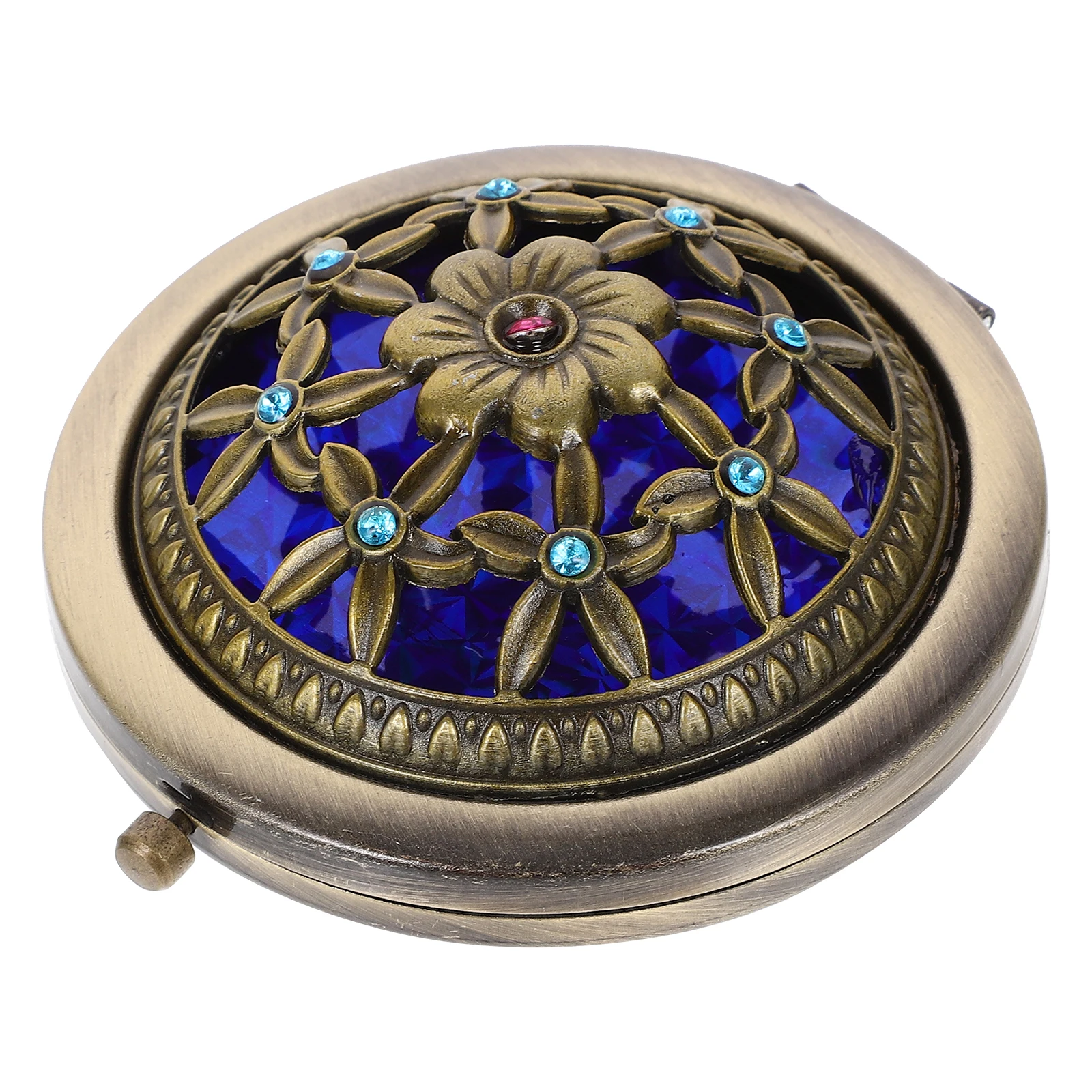 Miroir de maquillage pliant Portable de 7Cm, 1 pièce, avec motif Floral, miroir Double face pour sac à main de poche de voyage