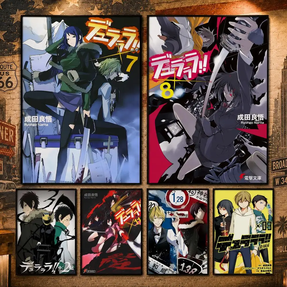 Urban Fantasy D-Durarara!!S Poster Vintage Retro Anime Poster Stickers Peel and Stick Wall Art Home Decor