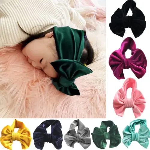 Baby Girl Toddler Kids Velvet Bow Hairband Headwear Turban Knot Hairwear Girls Baby Princess Cute Headband Head Wear Hairwear