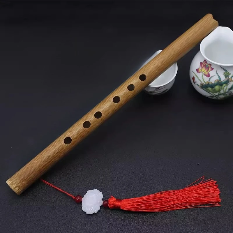 6 Holes Chinese Vertical Bamboo Flute F/C/D Key Mini Short Xiao Adult Beginners Traditional Flute Portable Ethnic Instruments