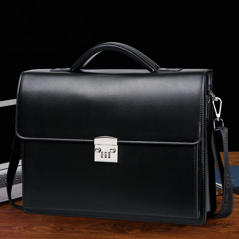 New Genuine Leather Handbag for Men Top Layer Cowhide Vertical Single Shoulder Messenger Bag Postman Briefcase Computer Bag