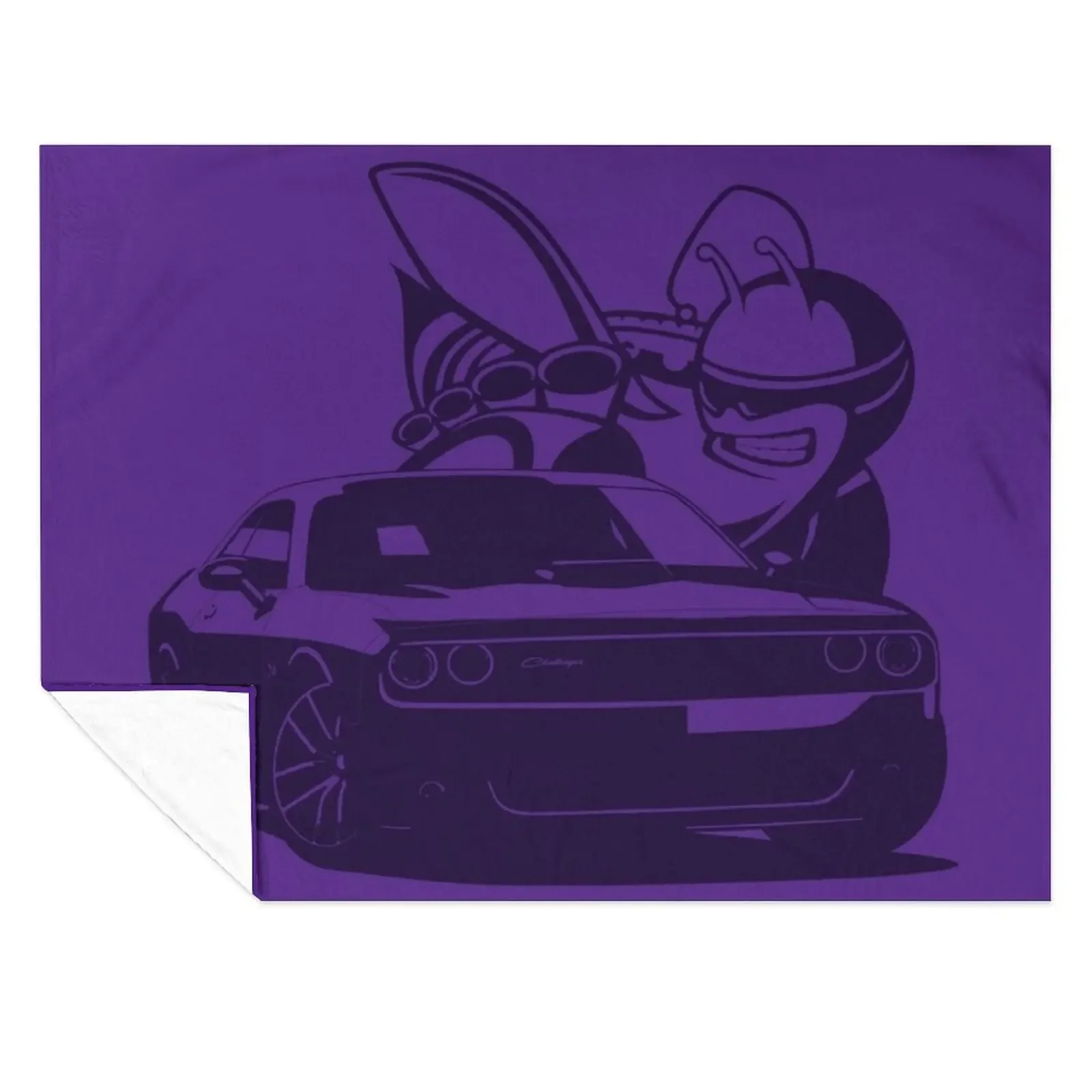 

Purple Challenger muscle car design Throw Blanket Soft bed plaid Soft Plaid Bed linens Blankets