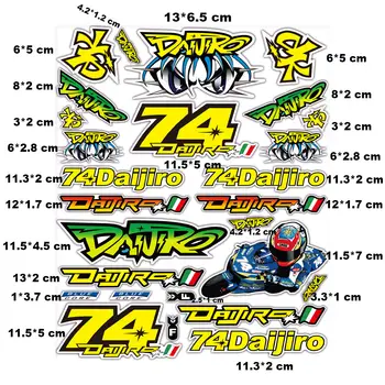 適用於 HONDA YAMAHA SUZUKI BRIDGESTONE SHOEI 的反光摩托車配件賽車貼紙頭盔貼花裝飾 74 Daijiro 6 最佳銷售 普利司通 - №3