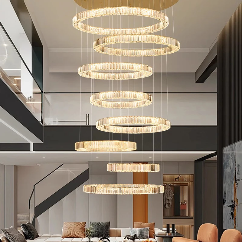 Modern home decoration crystal chandelier, stair Pendant lamp, living room Pendant lights, interior lighting