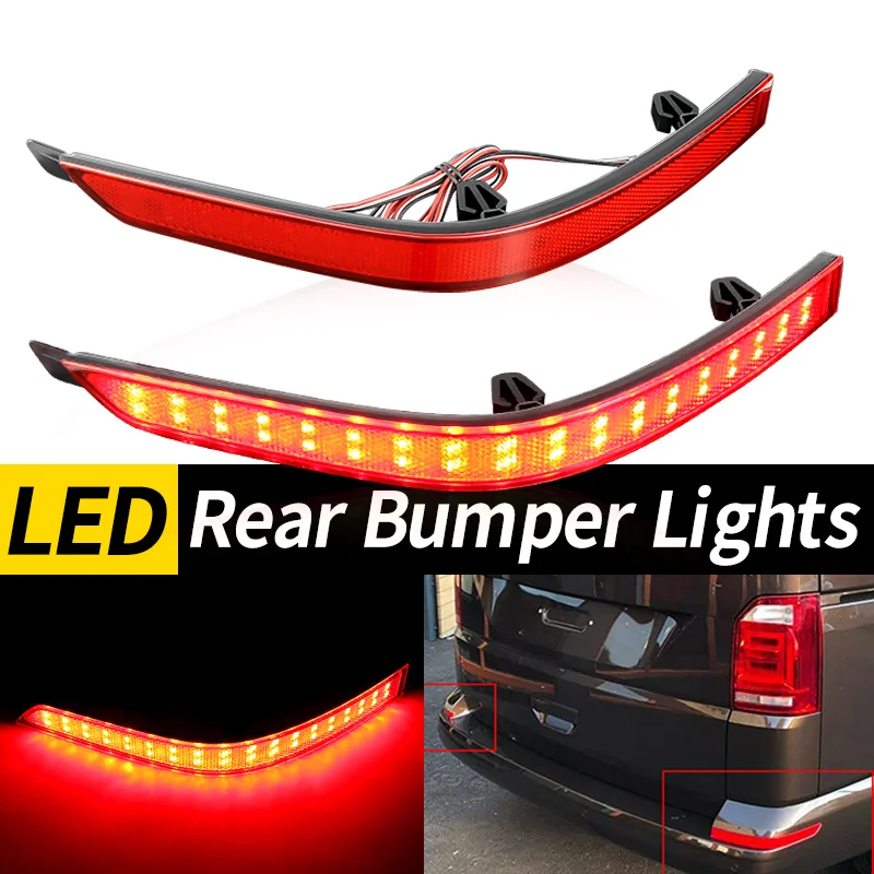 2pcs Car Rear Bumper Fog LED Light Reflector Lamp For VW Transporter T6 Multivan For Caravelle 2016-2020 7E0945105D 7E0945106D