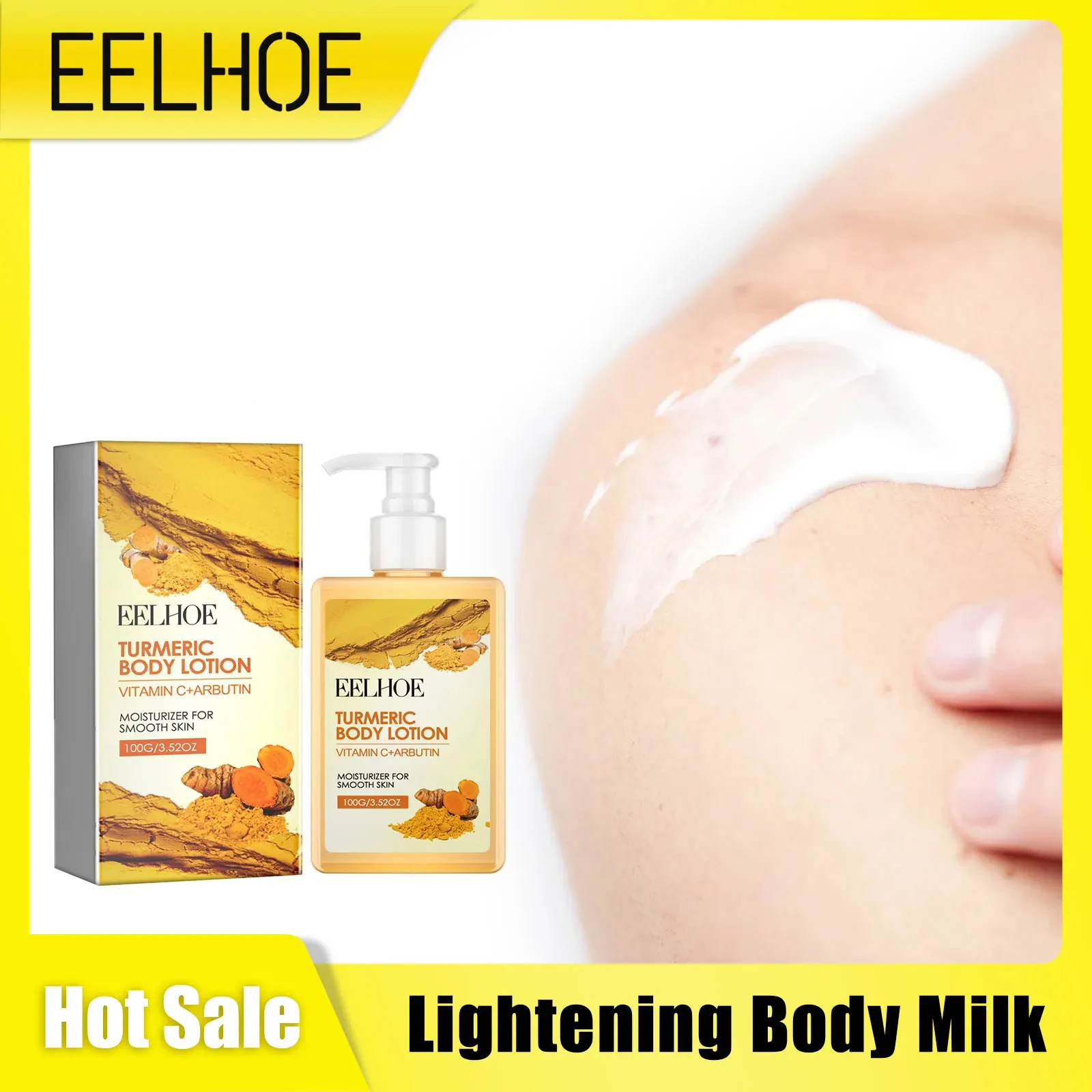 EELHOE Lightening Body Milk Turmeric Chicken Skin Keratosis Pilaris Instant Treatment White Slimming Whitening Cream Body Lotion