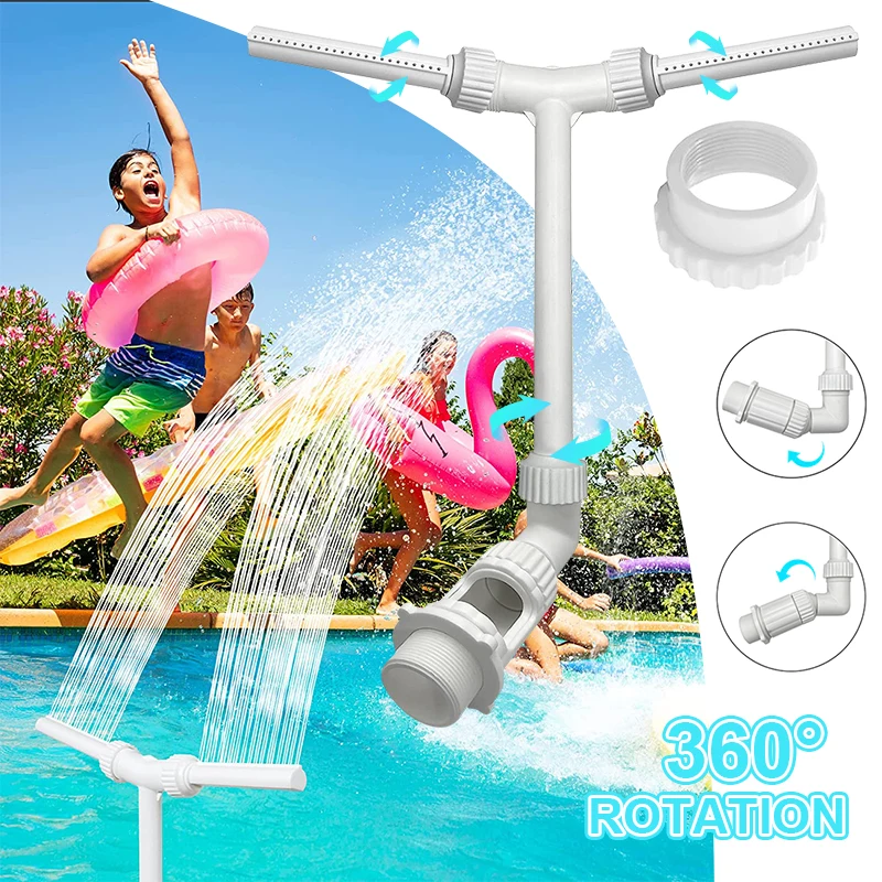 

Swimming Pool Fountain Sprays Adjustable Luminous Double-Headed Fountain Fish Pond Waterfall Fountain Cooling Spray For Yard New