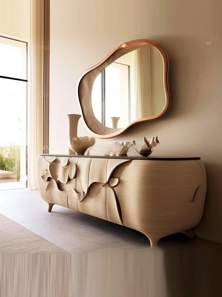 Mobile da ingresso francese color crema, mobile TV artistico di design