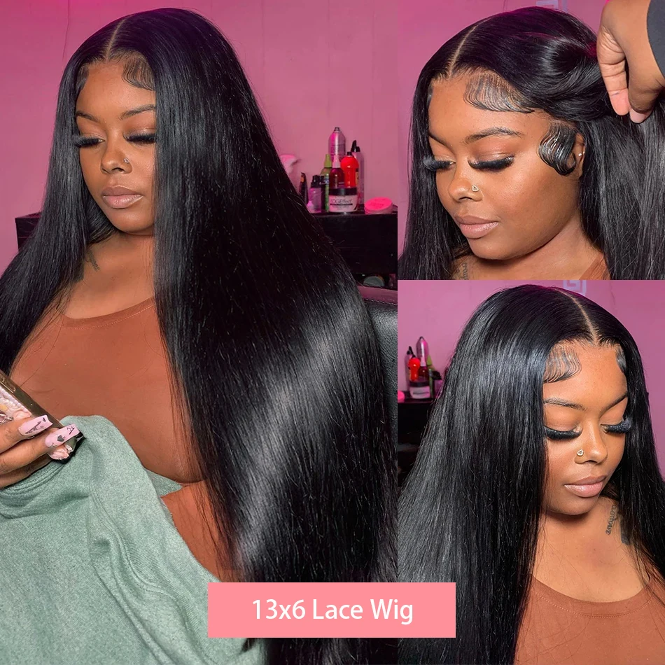 300% Bone Straight 13x4 13x6 Lace Frontal Human Hair Wigs 5x5 Glueless Brazilian Hair 4x4 Transparent Lace Front Wig 28 30 Inch