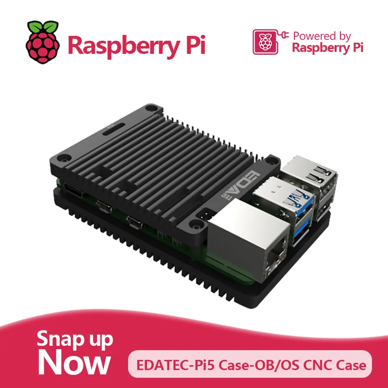 

Pi5 Passive Cooling Open Aluminum CNC Case, Reducing the Board Temperature by up to 15℃, Fanless Design, Noise-free