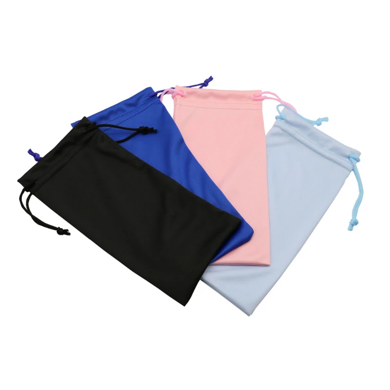 New Microfiber Glasses Pouch Solid Color Drawstring Cuff Mobile Phone Storage Pouch Sunglasses Cloth Pouch