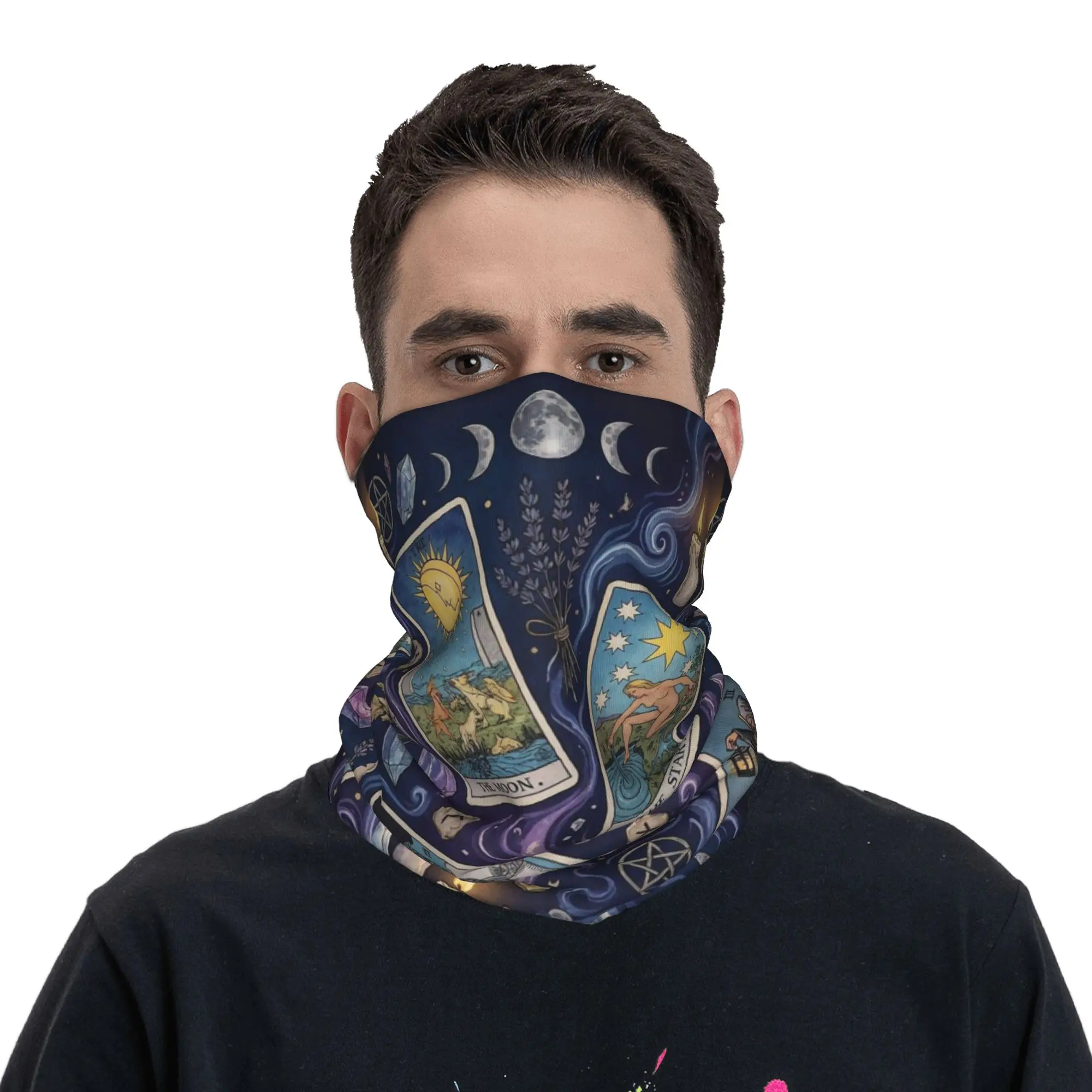 The Sun Tarot Card Patch Print Bandana Neck Cover Printed Face Scarf Warm Face Mask Riding For Men Women Adult