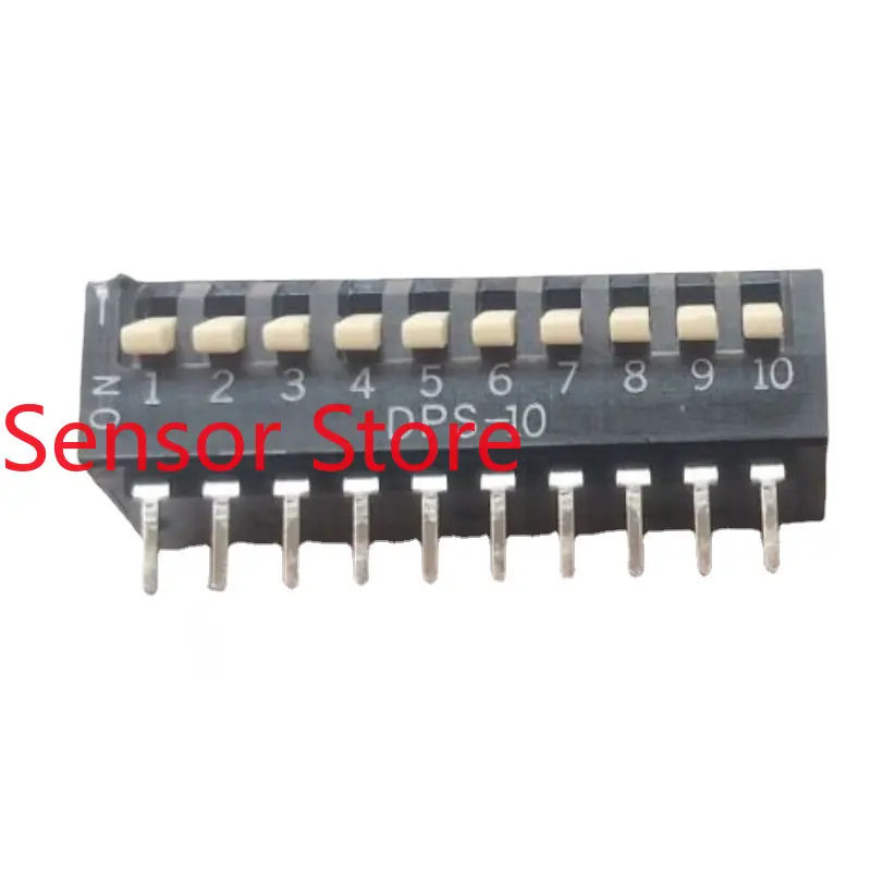 10PCS DPS-10 Dial Switch 10 Position 10P Piano Key Side  2.54 Military Grade 