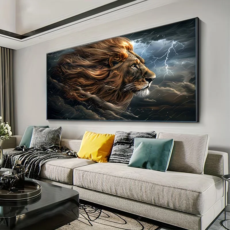 

5D DIY Diamond Painting Full Diamond Mosaic Lightning Starry Sky Lion Artwork Diamond Embroidery Kit Home Decor Craft Gift