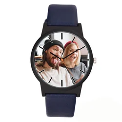 A3308 Design Your Own brand Logo Photo printing neutral clock Causal holiday gift oem drop shipping unisex personalized watch