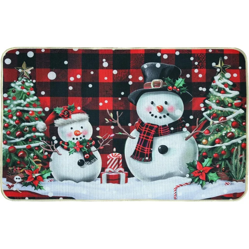 Merry Christmas doormat, Christmas tree pattern entrance non slip rubber doormat