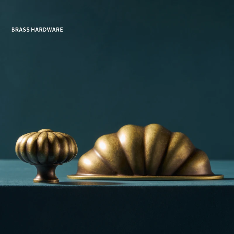 

Brass Furniture Handles Modern Pumpkin Yellow Bronze Wardrobe Dresser Cupboard Cabinet Shoe Box Knobs