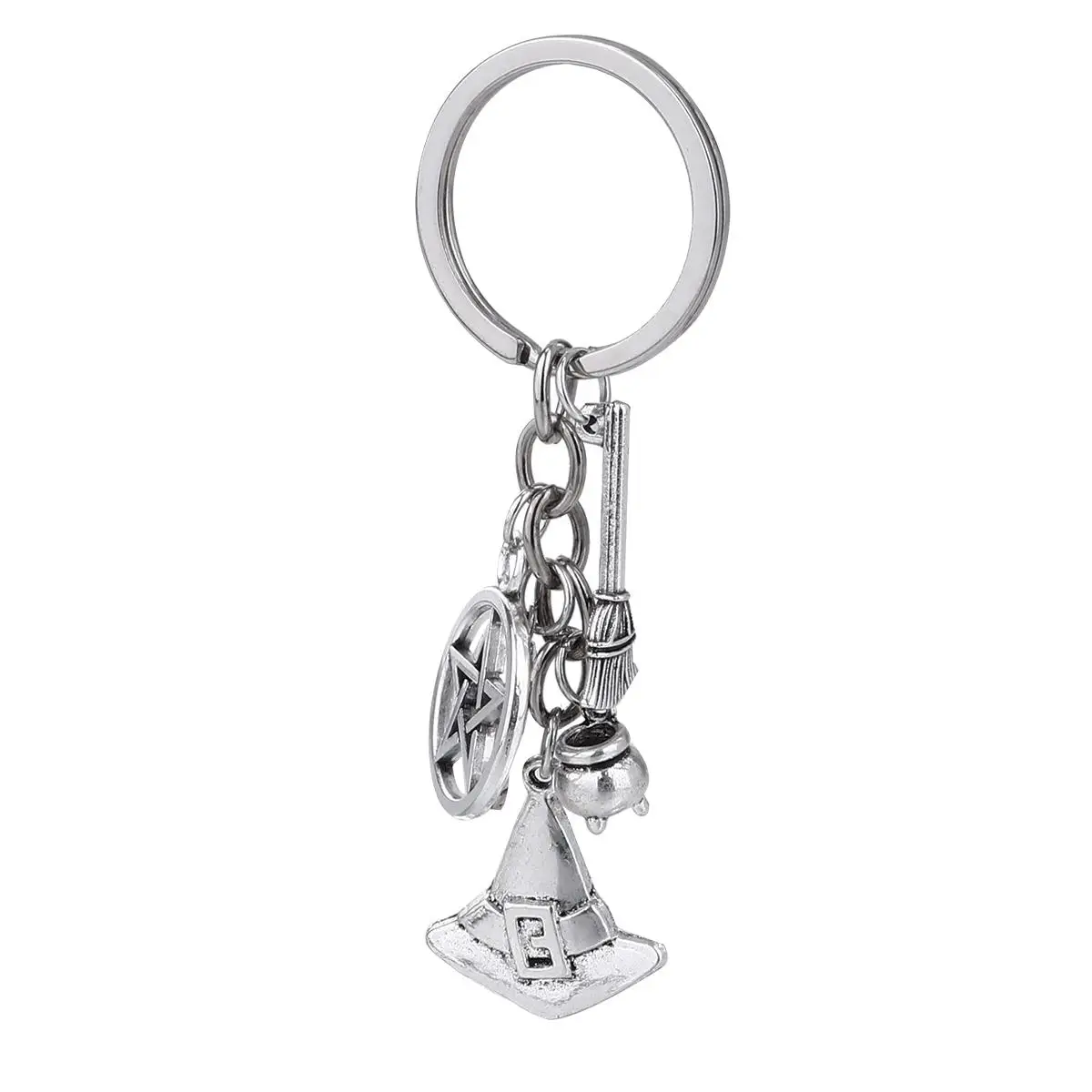 

Witch Hat Keychain Halloween Theme Decorative Alloy Key Ring Hat Design for Bag Backpack Car Key Party Gift