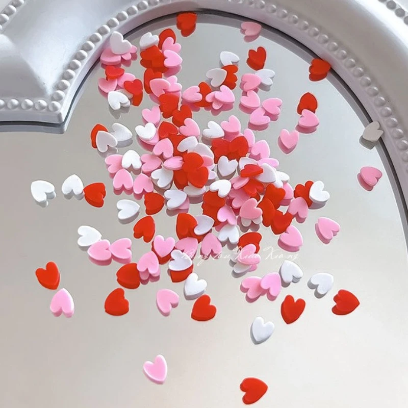 Resina morbida Rosso Bianco Rosa Cuore d'amore Polvere glitterata Paillettes Stella Farfalla Luna Aurora Accessori per nail art ultrasottili Decorazioni