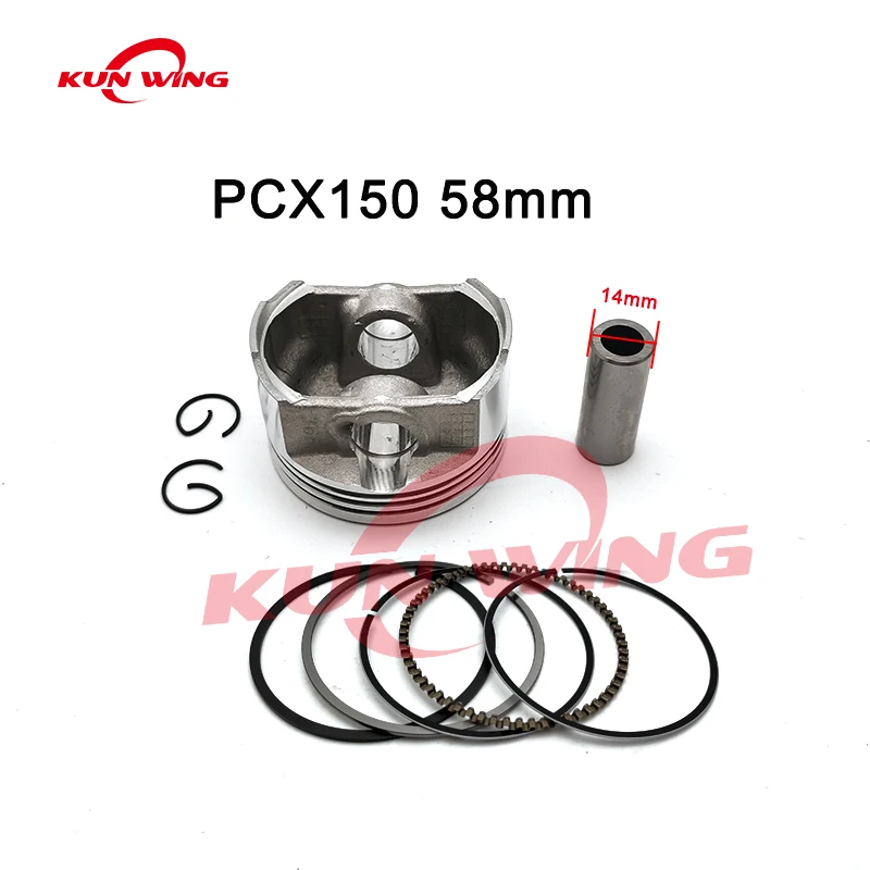 

58mm Piston Ring Kit for Honda PCX150 PCX 150cc AdV150 Click150i Sh150i Vario WW150 12100-KZY-701 12100-KZY-700 Motorcycle Parts