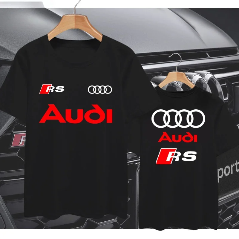 

Hot Sale Audi Performance RS Car Modified Car Fans 4S Shop Staff Short Sleeve T-Shirts Men's and Women's Half Sleeve Tops