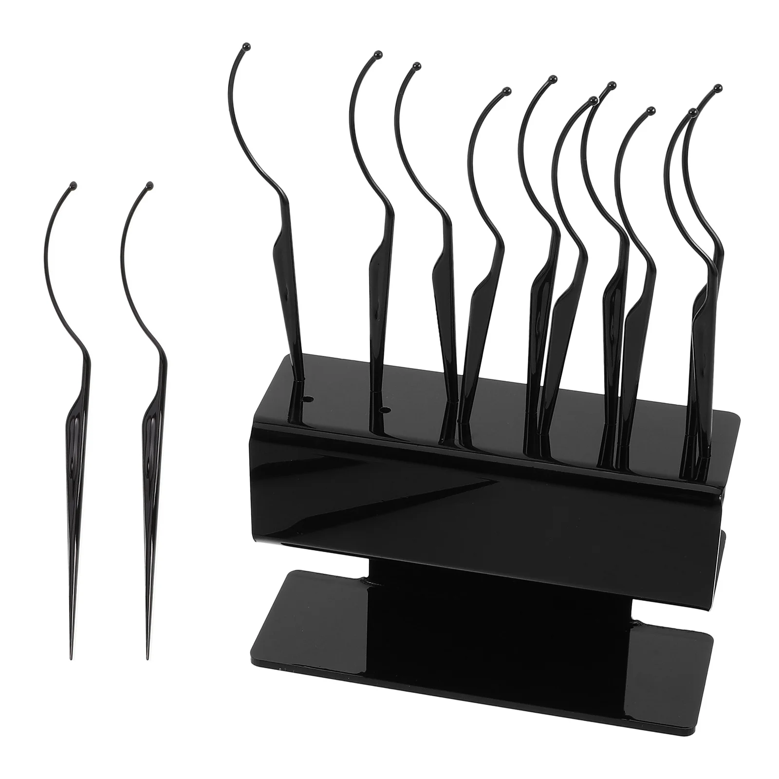 Présentoir d'extension noir, 1 ensemble, support de faux cils, outil de greffage de cils, organisateur de rangement pour Salon de maquillage, Station de cils