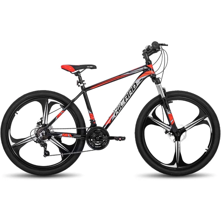 

26'' Mountain Bike 3 6 Spokes 21 Speeds Drivetrain Aluminum Frame 26 Inch Wheels DiscBrake Bike for Men Women Men's MTB Bicycle