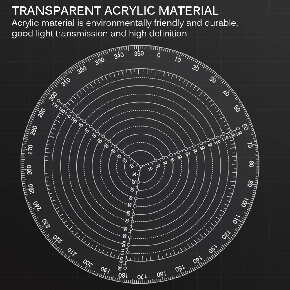 Round Center Clear Acrylic Finder Creative Lathe Work Compass Circle Gauge Processing Tool Wood Turning Drawing Center Finder