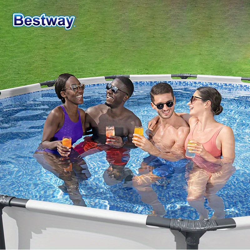 Bestway 56406 ชุดสระว่ายน้ํา สระเด็กเล่นทรงกลมเหนือพื้นดิน สระว่ายน้ํากรอบกลม สระว่ายน้ํากรอบเหนือพื้นดิน