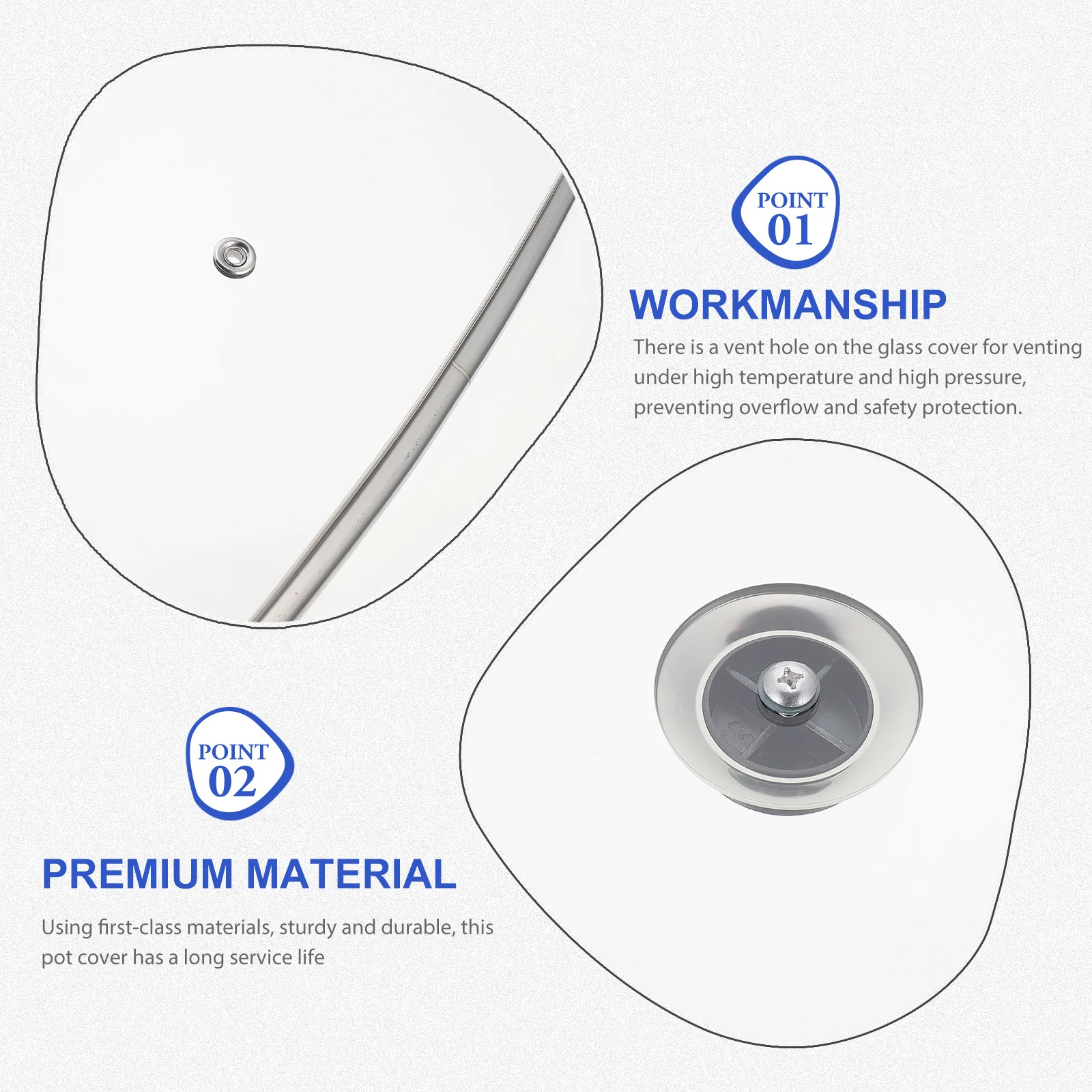 

Kitchen Pot Glass Cover Long Service Life Universal Fit Vent Hole Safety Protection Transparent Design Housewarming Gift