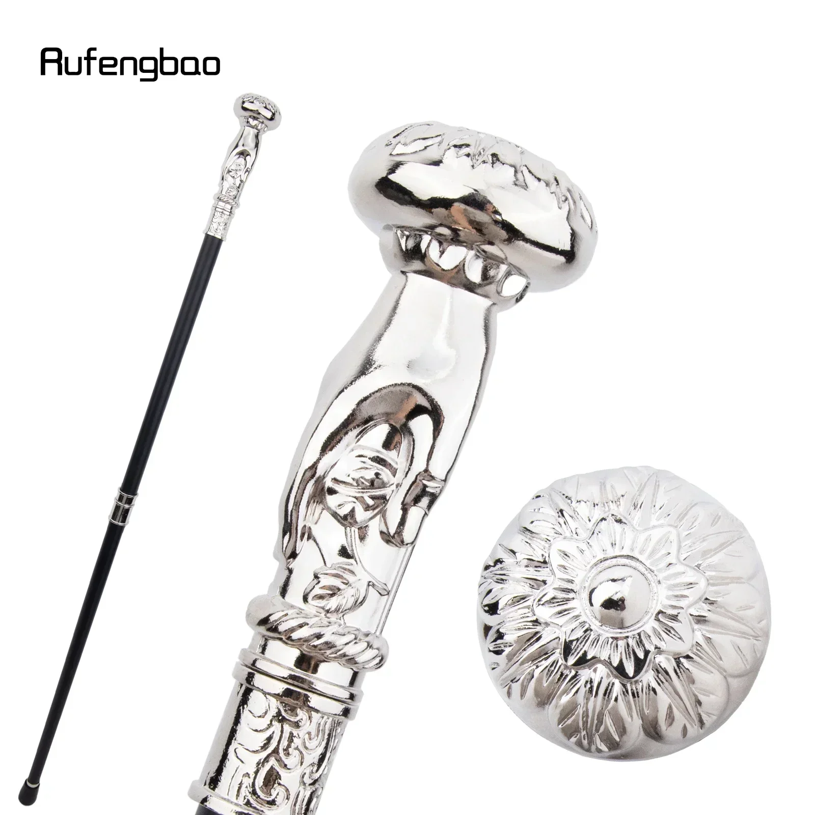 

White Hand Hold Flower Luxury Fashion Walking Stick For Party Decorative Cane Elegant Crosier Steampunk & Everyday 93cm